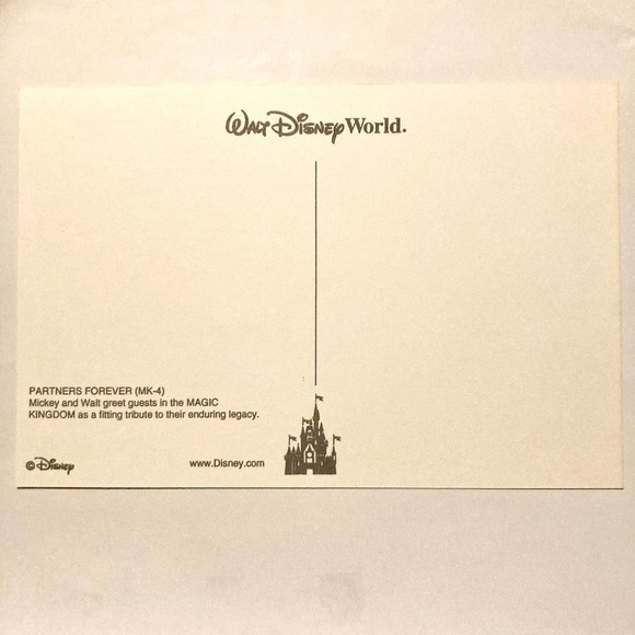 Partners Statue Magic Kingdom Walt Disney World 4x6 Postcard - Picture 2 of 2